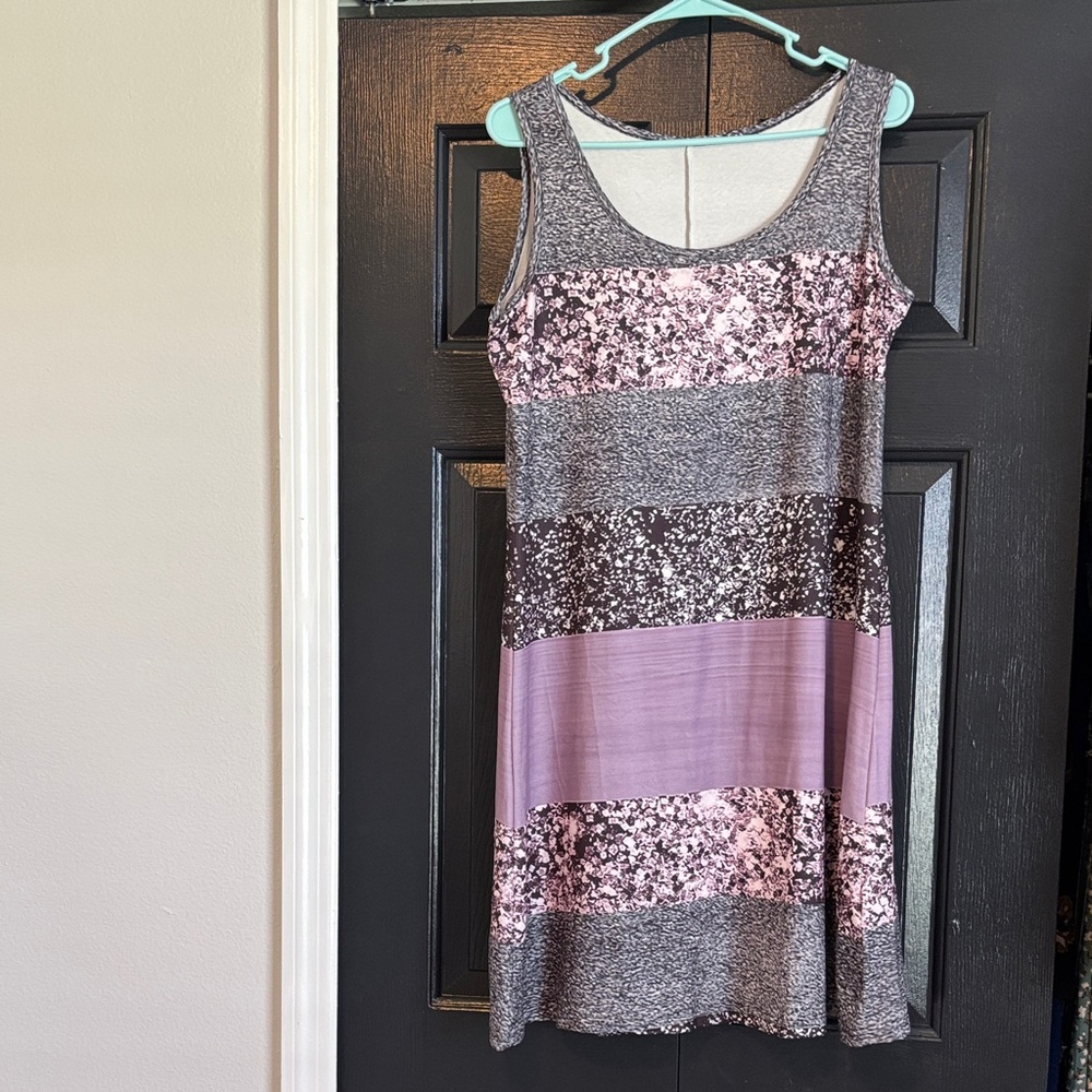 Gray and Pink Tank Women's Dress.